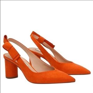 Zara Vibrant Orange Block Heels